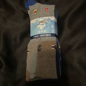 Izod nwt saltwater Men's Crew Socks 7-Pack - Blue and Gray sz 6–12